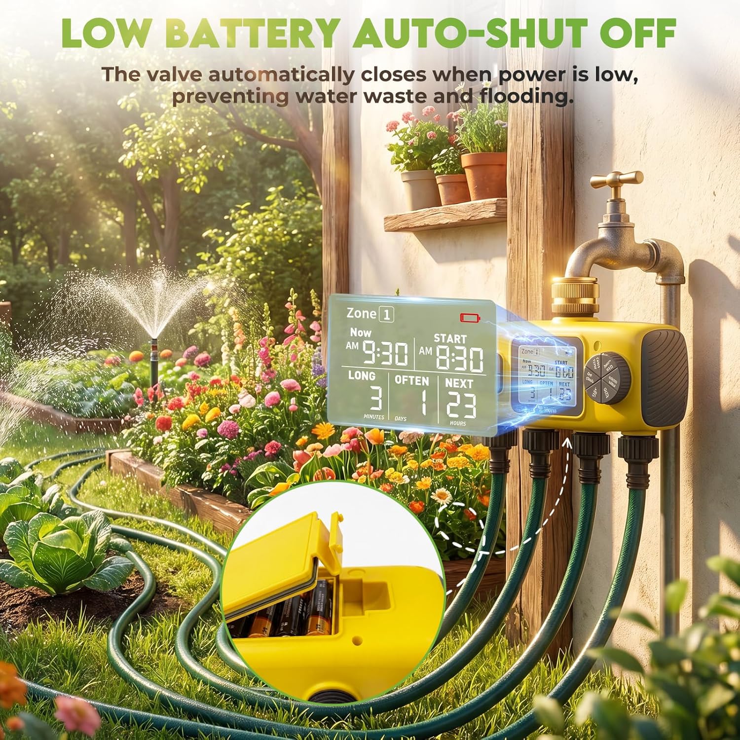 Thumbnail 5 de TRJZWA Four Port Outdoor Water Timer with LCD Display and Independent Programmes