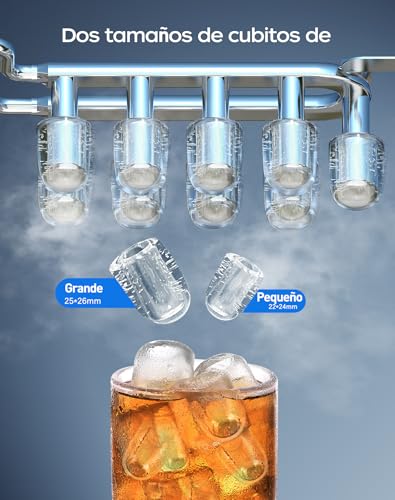 Thumbnail 3 de KeeGone Máquina de Cubitos de Hielo en Acero Inoxidable con Pantalla LED, 2 Tamaños y Limpieza Automática