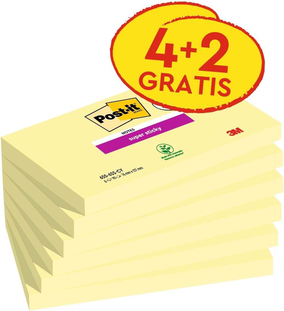 Detalle 2 de Post-it Super Sticky Notas 76×127 mm 90 hojas