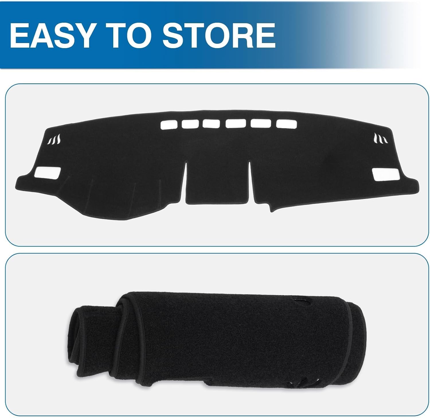 Thumbnail 6 de KUST Black Dash Cover Mat for Toyota RAV4 (2019-2025) — Custom Fit, Non-Slip, UV Protection