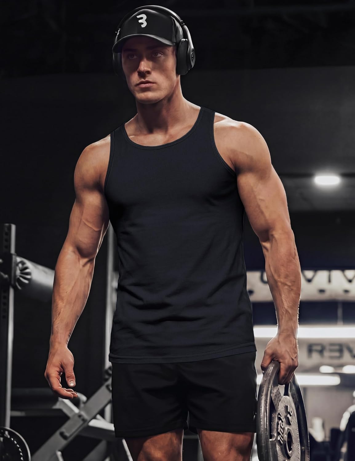 Thumbnail 1 de TACVASEN Men’s Cotton Moisture Wicking Tank Top (Muscle Shirt)