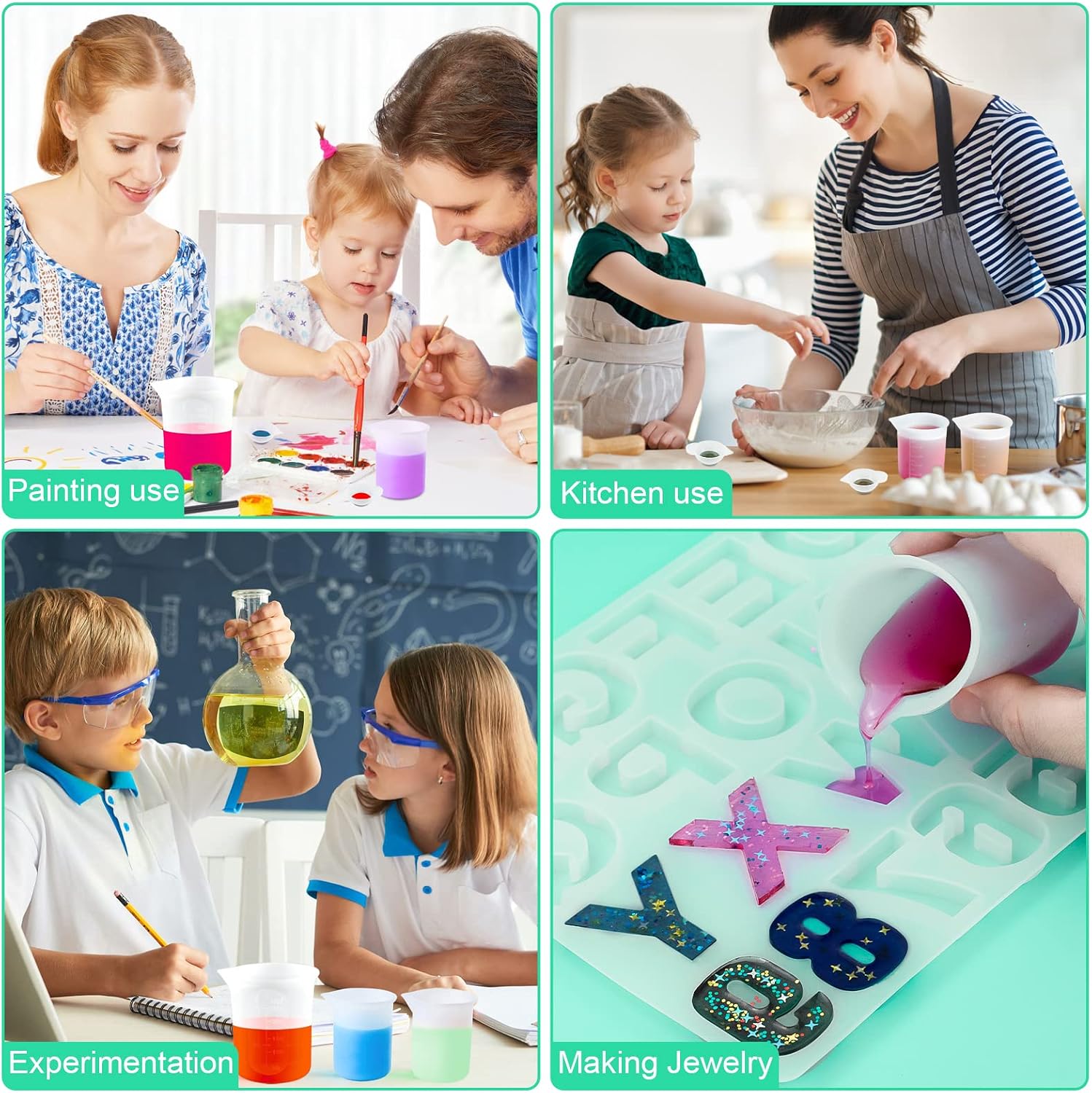 Thumbnail 6 de Sjubaopen 7-Piece Silicone Measuring Cup Set, 250 ml, 100 ml and 10 ml Cups