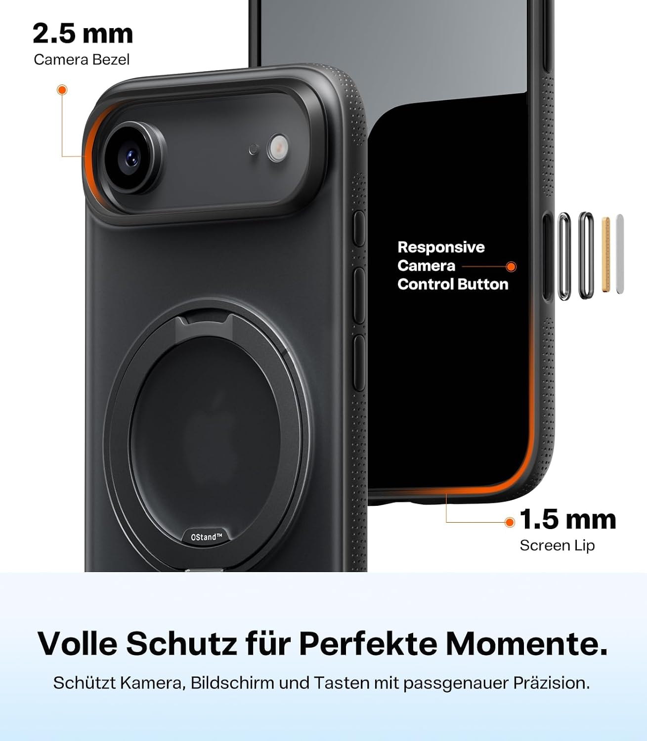 Thumbnail 6 de TORRAS 360° Ostand O3 Fitness für iPhone 17 Air Hülle – Flexibler Magnetischer Ständer mit Militärschutz