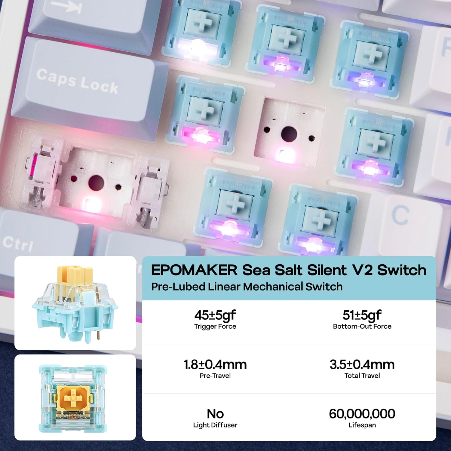 Thumbnail 5 de EPOMAKER TH108 Full-Size Mechanical Keyboard (Wireless, 108 Keys, Hot-Swap) with 8000mAh Battery