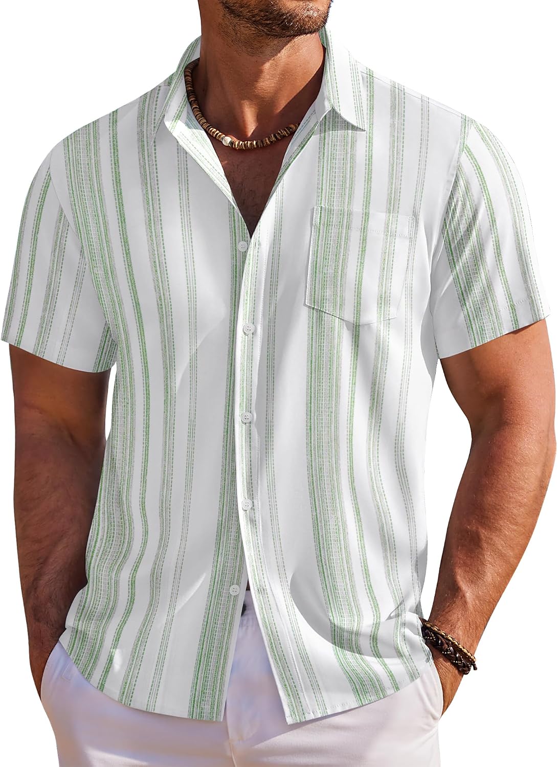 Thumbnail 6 de COOFANDY Men's Hawaiian Shirt Short Sleeve Floral Button Down - Beach & Vacation Vibe