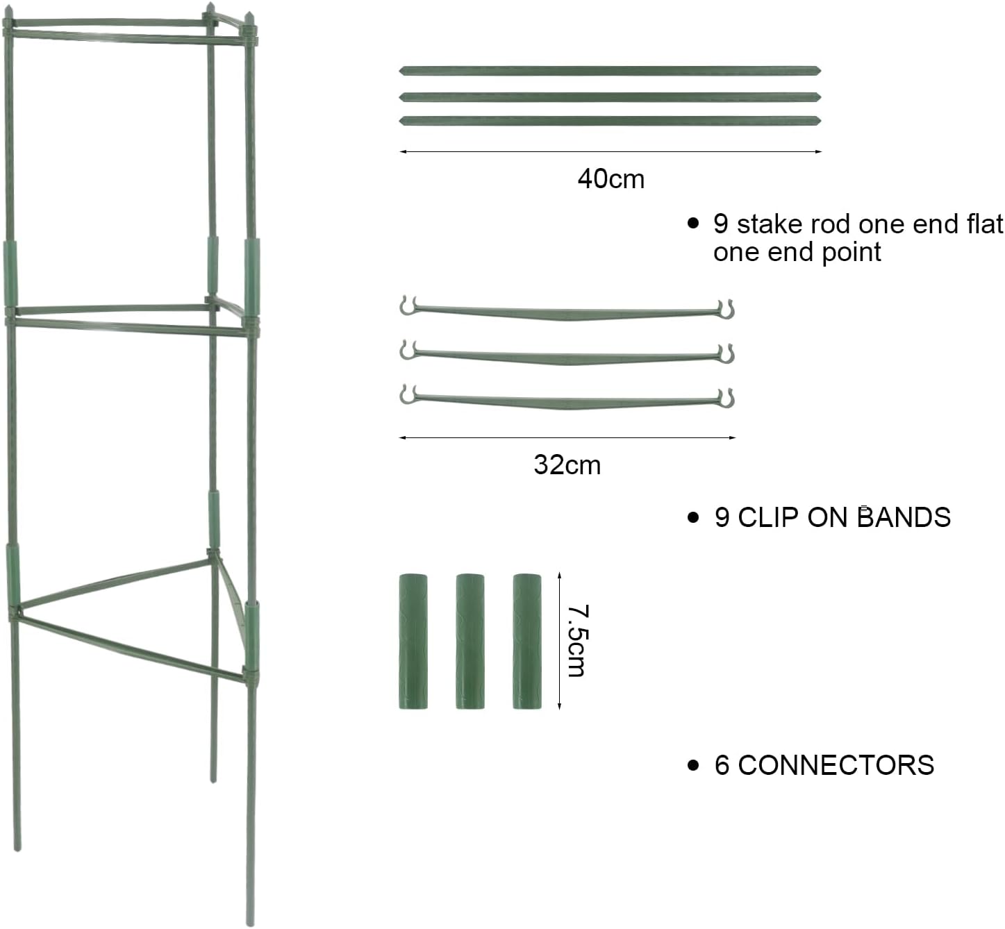 Thumbnail 1 de MoYouno Tomato Support Set of 3: Adjustable Climbing Vegetable Trellis Cages