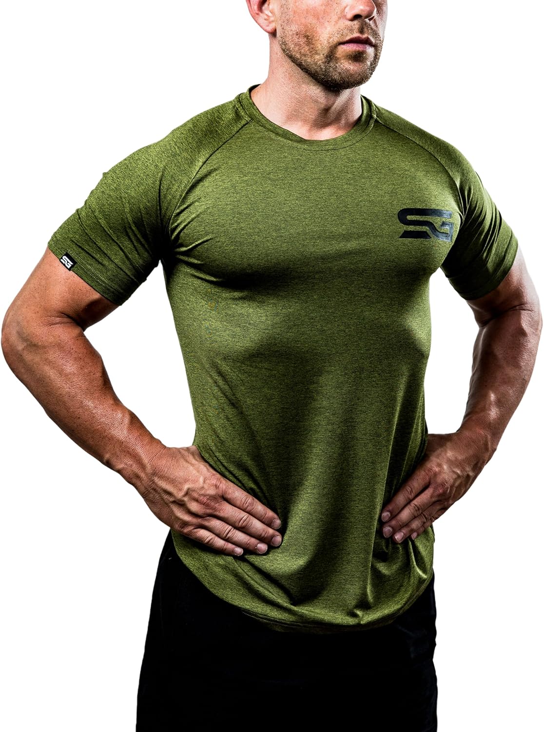 Detalle de Satire Gym Shirt Herren – Kurzarm, atmungsaktives Funktionsshirt für Crossfit, MMA und Laufen