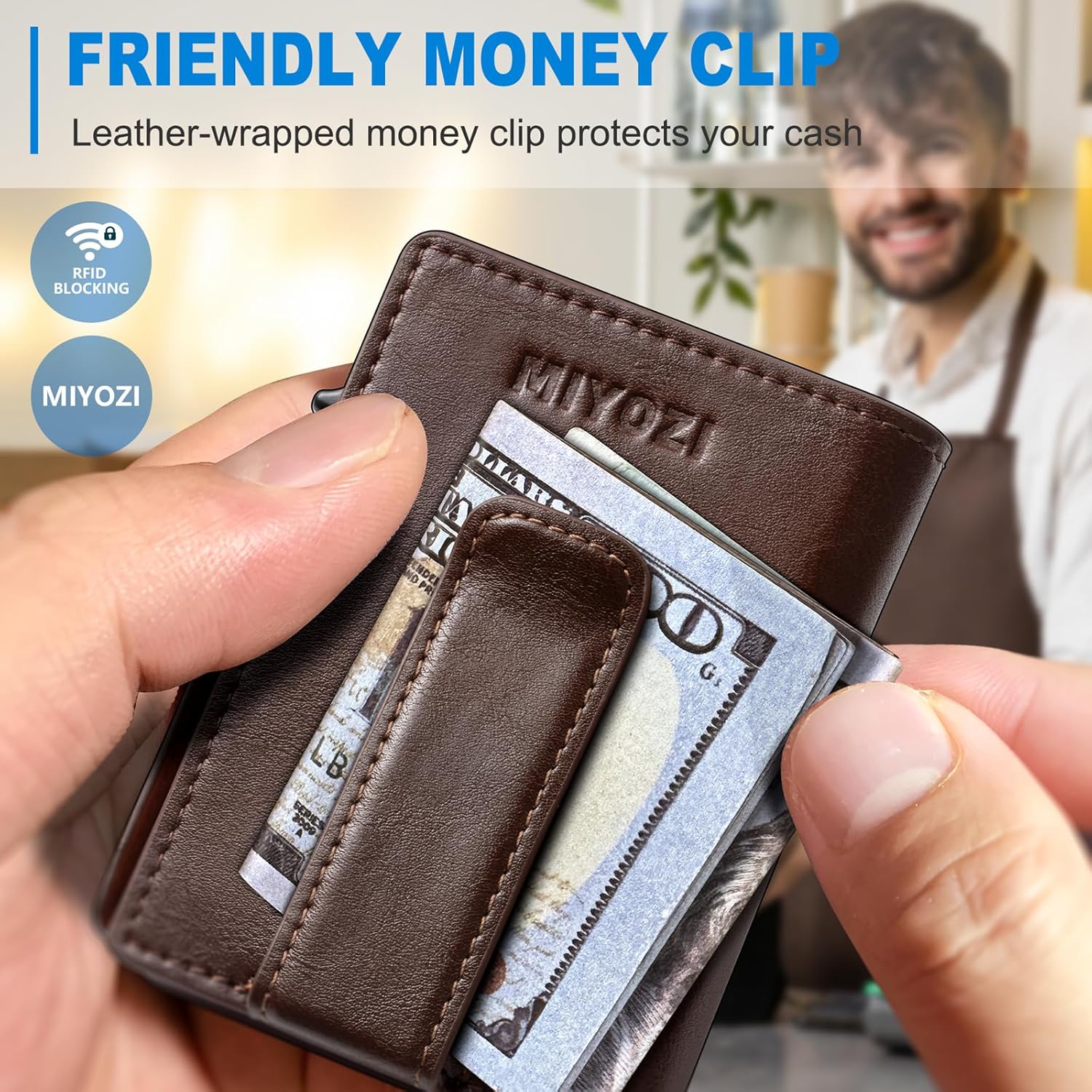 Thumbnail 4 de miyozi Men Wallet Slim RFID Front Pocket 3.9"