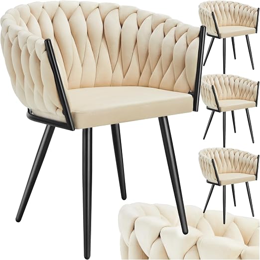 Detalle de TecTake® Juego de 4 Sillas de Comedor Acolchadas