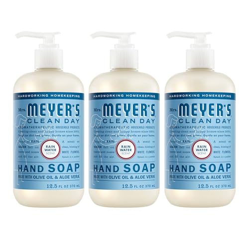 Detalle de Mrs. Meyer’s Clean Day Hand Soap, Rain Water Scent — 12.5 Fl Oz Bottle, 3-Pack