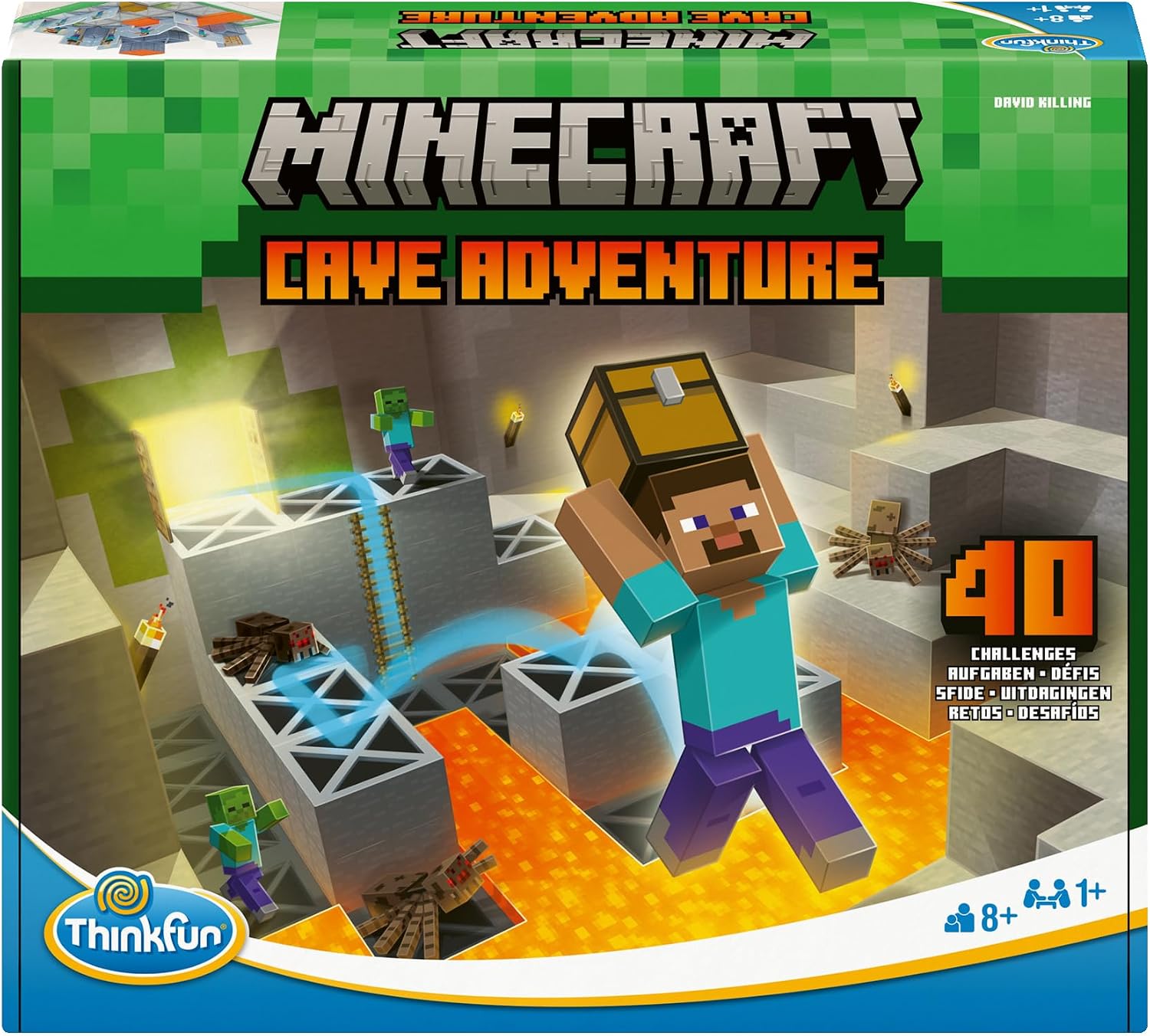 Detalle de ThinkFun 76700 Minecraft Cave Adventure-logicaspel met 40 puzzels