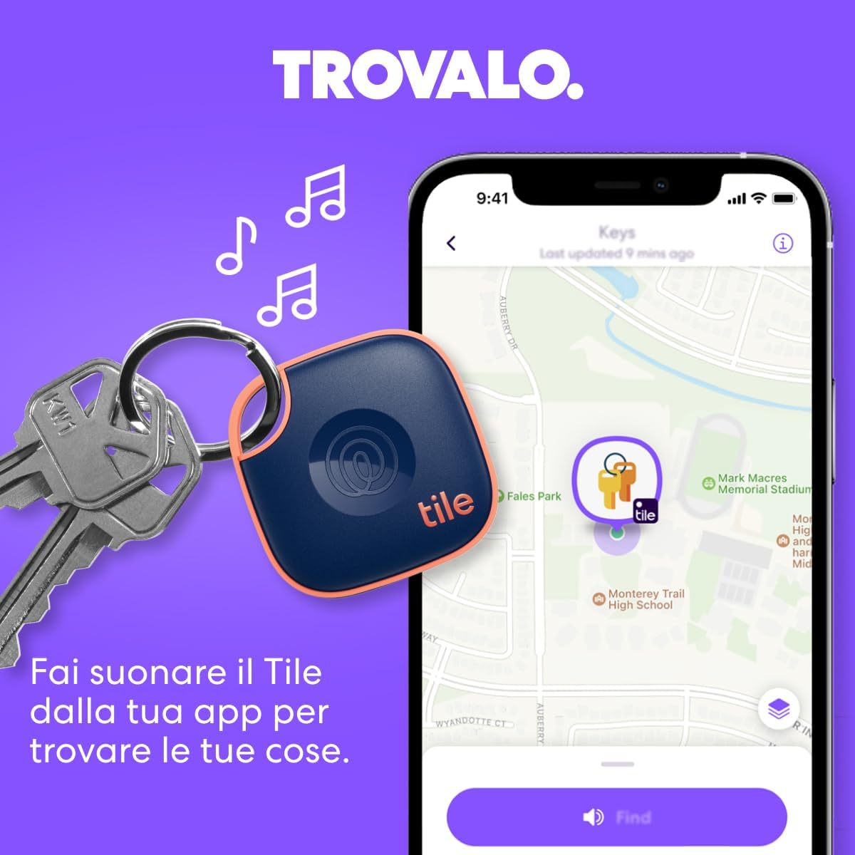 Thumbnail 2 de Tile by Life360 Mate (Green Surf) localizzatore Bluetooth per chiavi, borse e oggetti smarriti