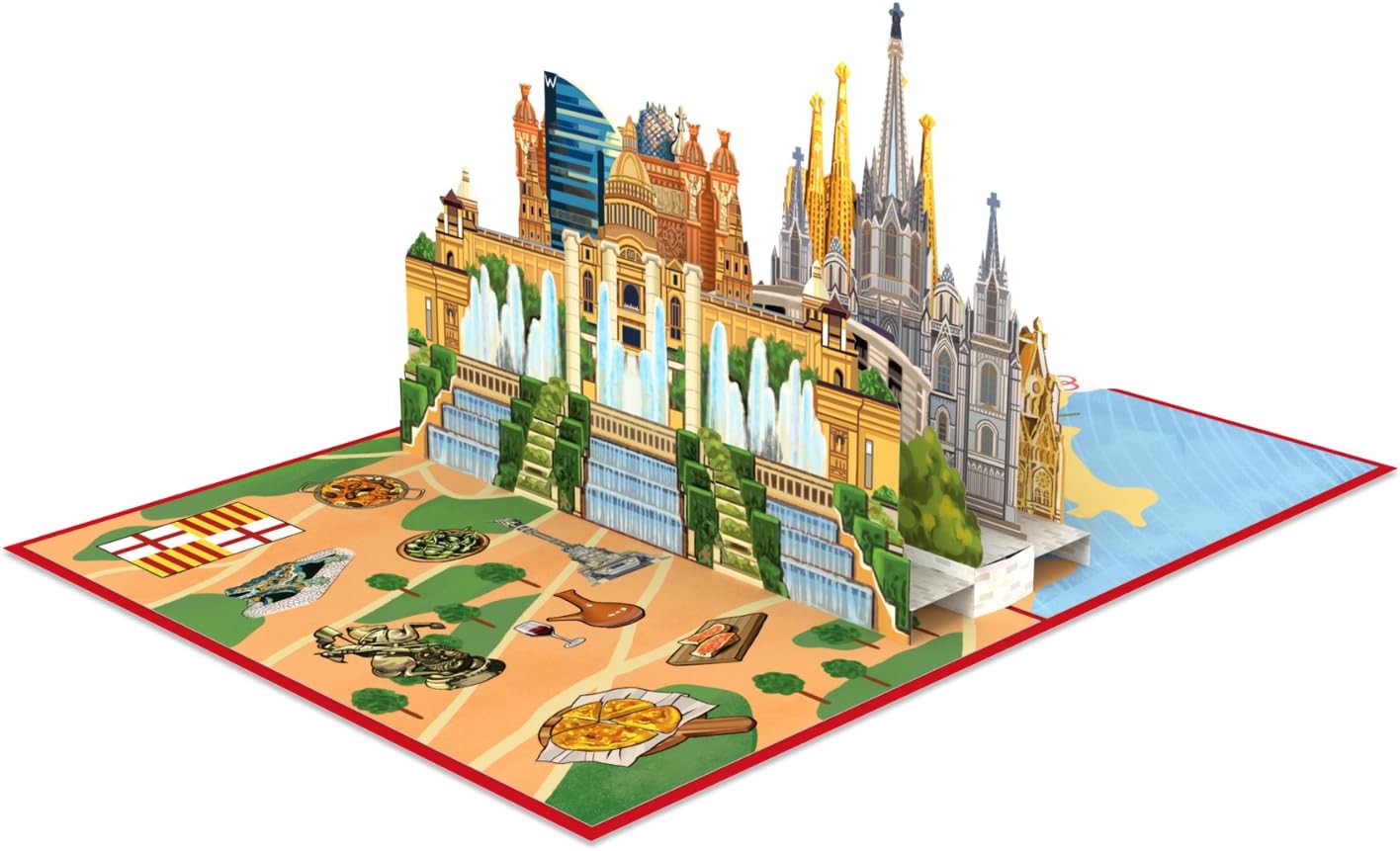 Thumbnail 3 de papercrush® Pop-Up Karte Barcelona – besondere 3D-Geburtstagskarte oder Geldgeschenk für Reisekasse