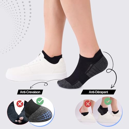 Thumbnail 4 de Effeet 10 Paires Chaussettes Basses Homme Femme – Coton Respirant, Antidérapantes, Sport Unisexe