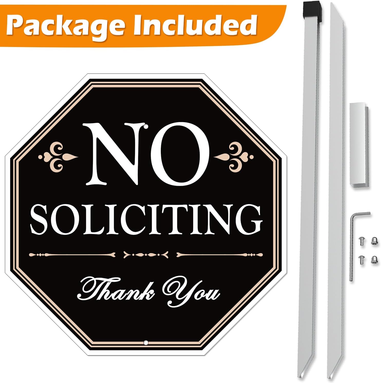 Thumbnail 6 de Multiwins No Soliciting Yard Sign, Aluminum