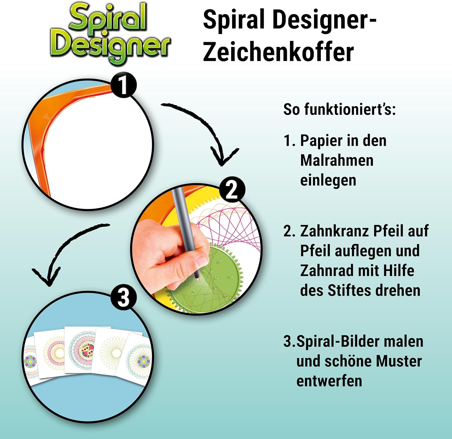 Thumbnail 4 de Ravensburger Spiral-Designer – Zeichnen lernen ab 6 Jahren, kreatives Set für Spiralbilder und Mandalas