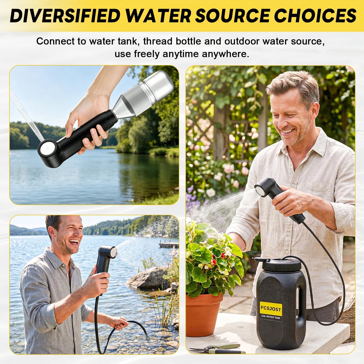 Detalle 2 de FCSJOST Portable Bidet, Handheld Electric Bidet with 2.5L Tank and Dual Spray Modes