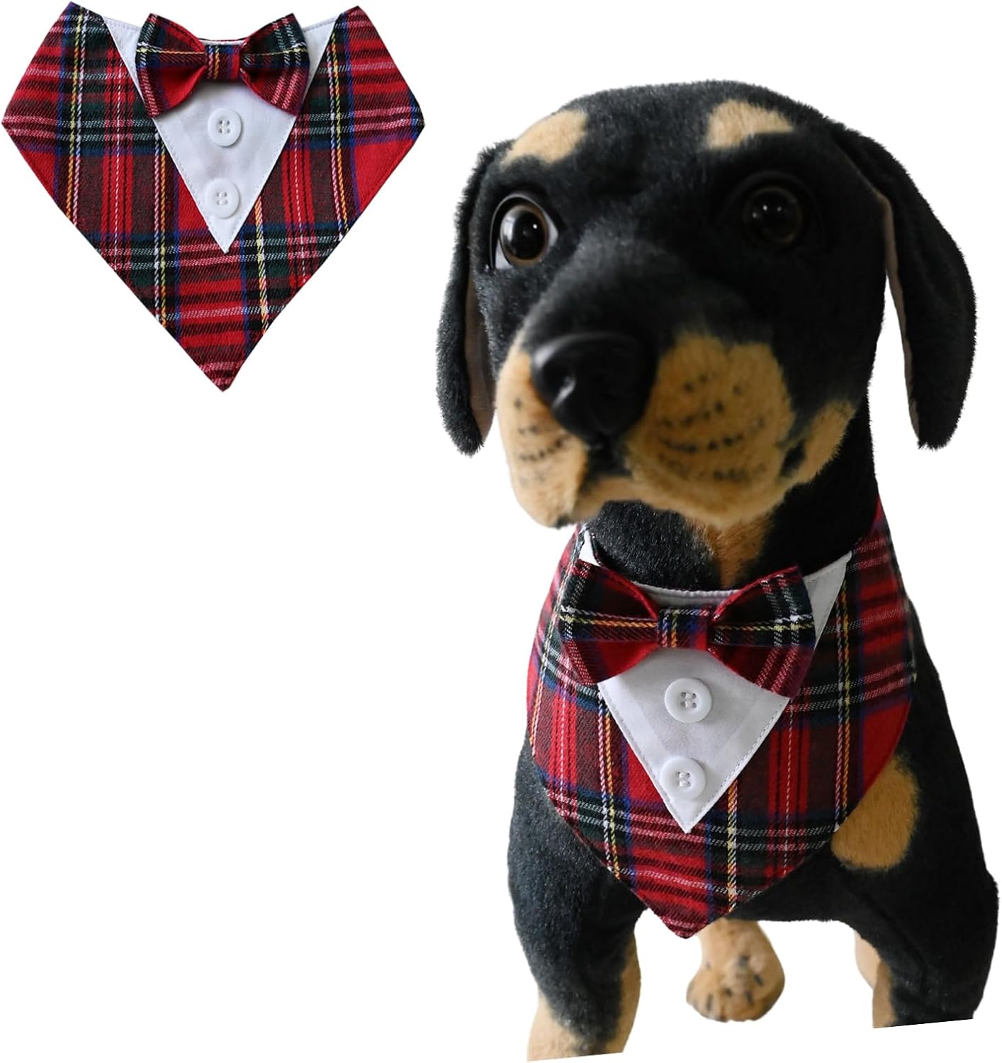 Detalle de BT Bear Pet Tuxedo Collar Bandana – Red, Size M