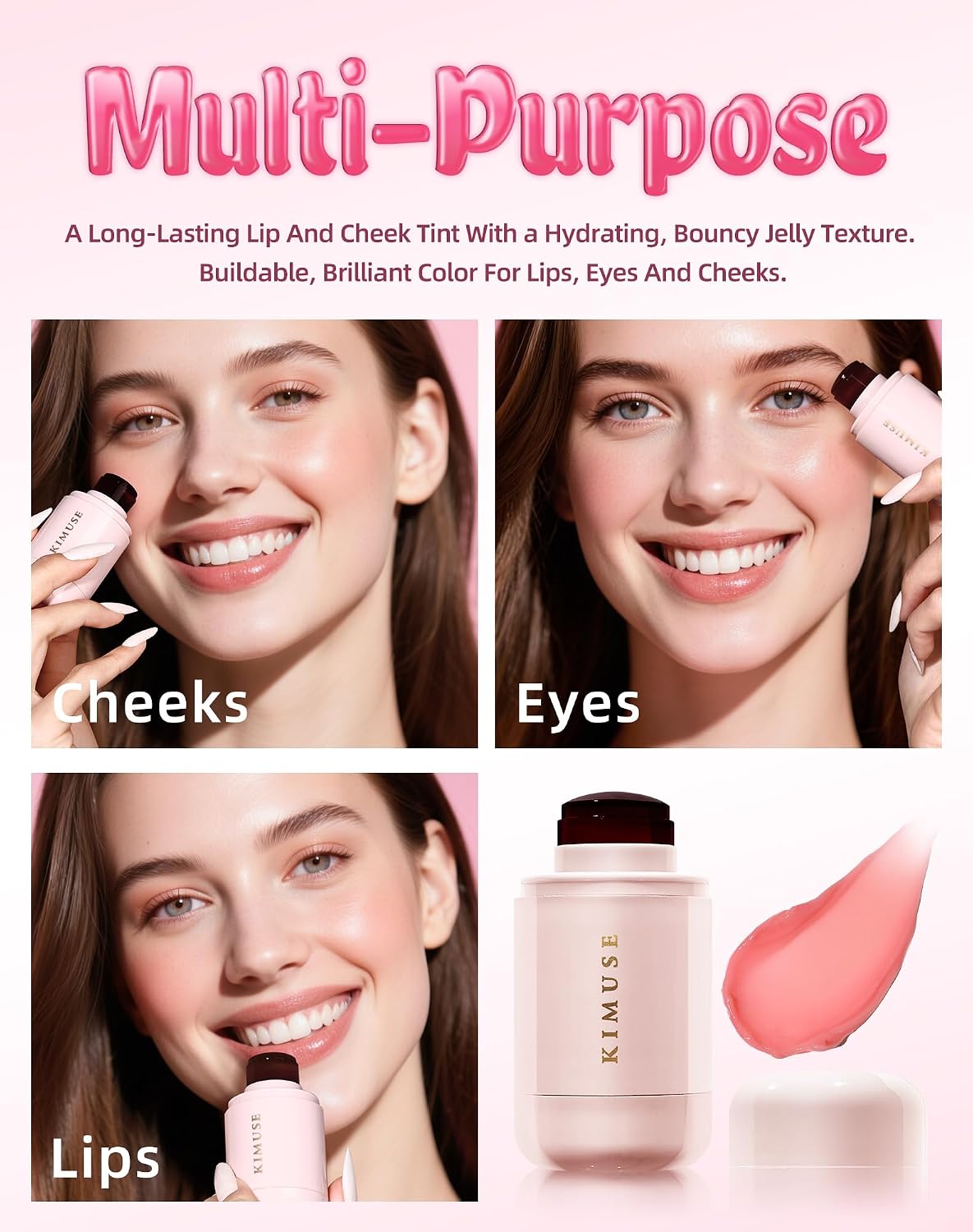 Thumbnail 3 de KIMUSE Jelly Cheek & Lip Tint Nude Gardenia
