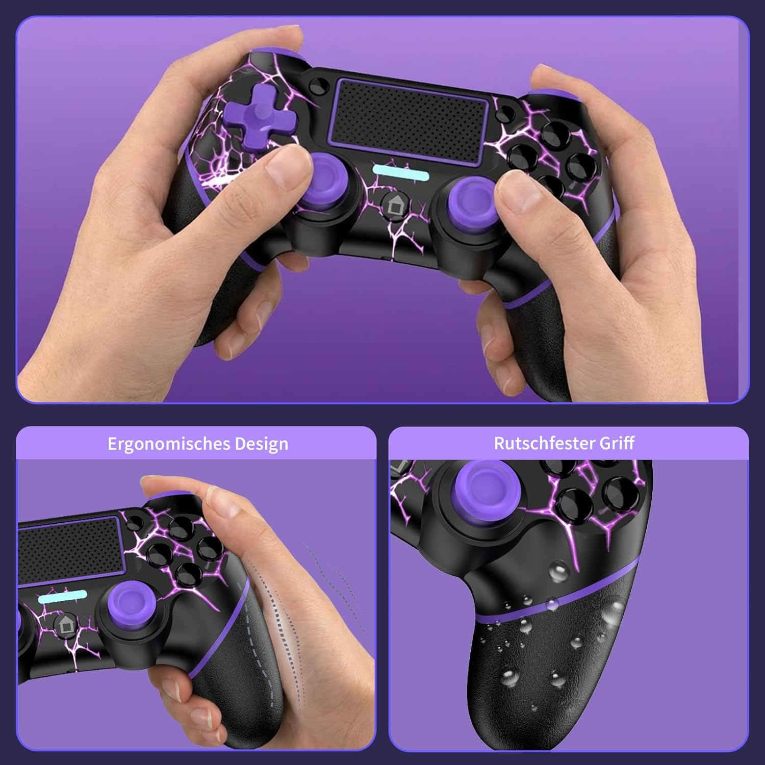 Thumbnail 5 de Reddening Wireless PS4 Controller lila