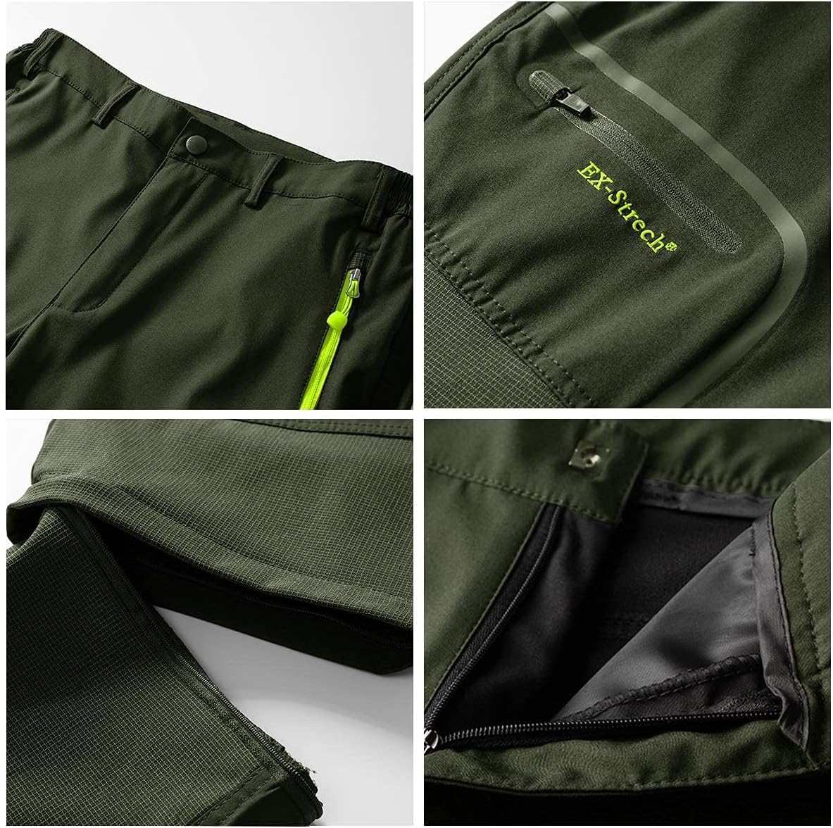 Detalle de SANMIO Pantaloni Trekking Uomo: pantaloni da esterno convertibili in pantaloncini, leggeri e traspiranti