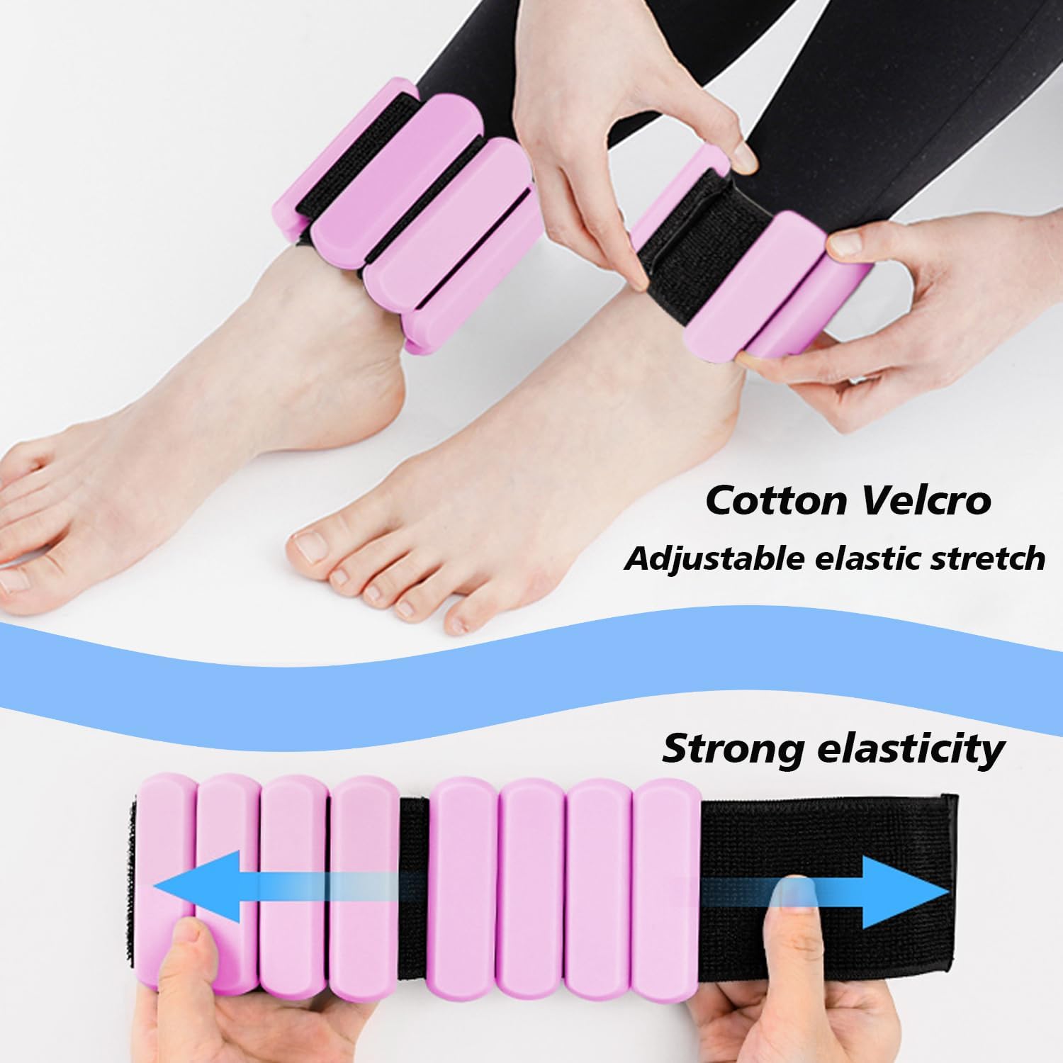 Detalle de SDATEKIT Wrist and Ankle Weights for Women & Men (2-Pack, 1 lb Each) Adjustable Silicone Wearable Weights