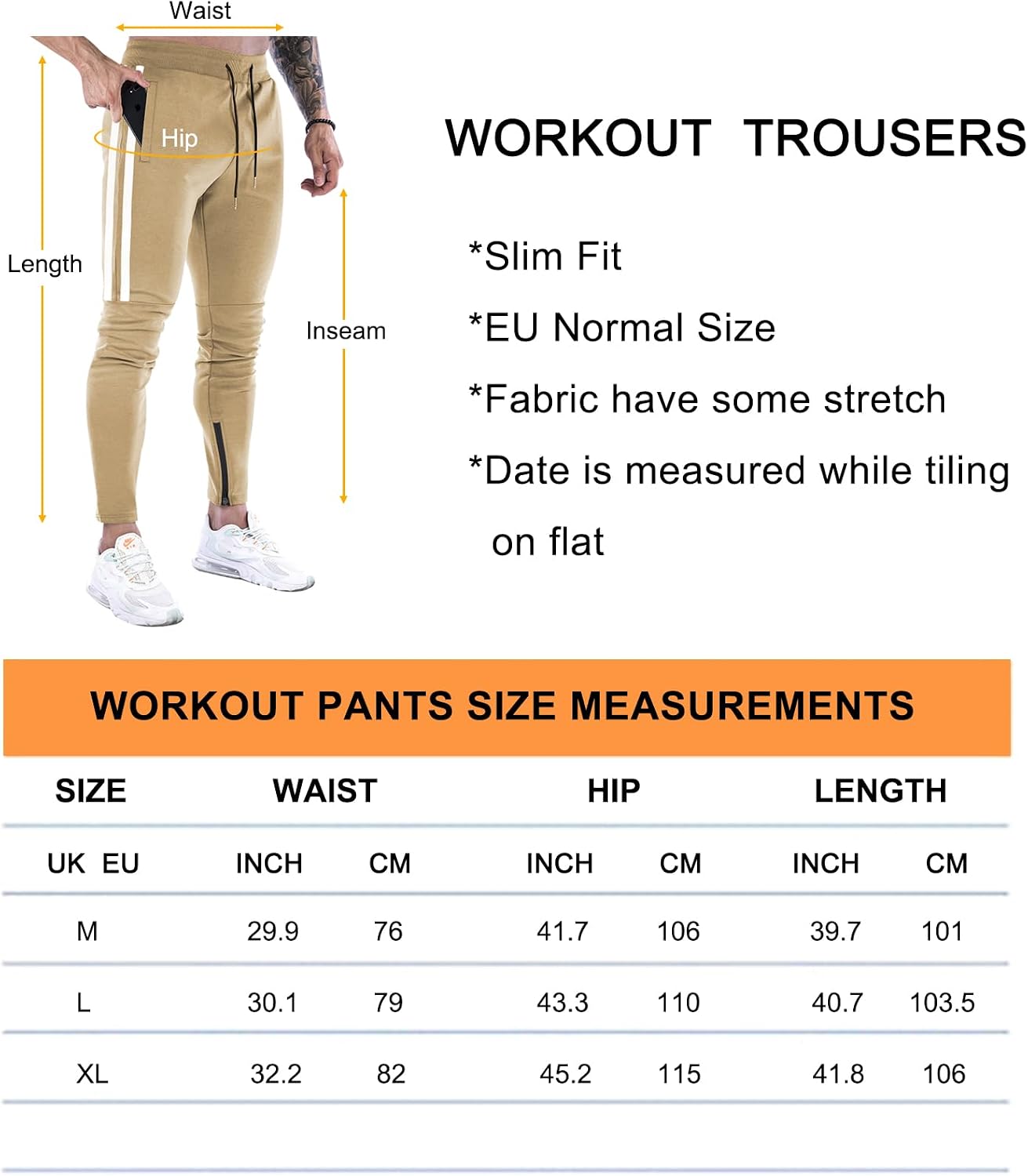 Thumbnail 6 de Suwangi Pantaloni Tuta Uomo Slim Fit Palestra