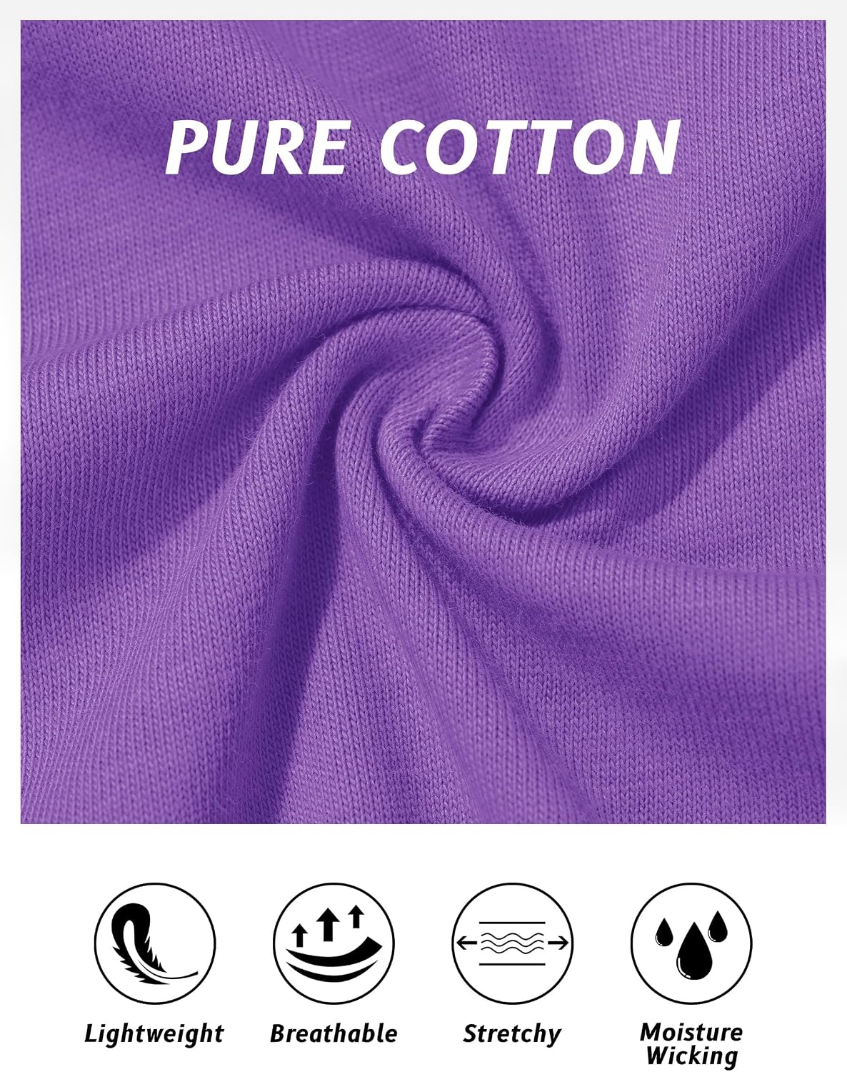 Detalle de TACVASEN Women’s Long Sleeve Cotton T-Shirt with Crew Neck, Quick Dry Breathable Fit