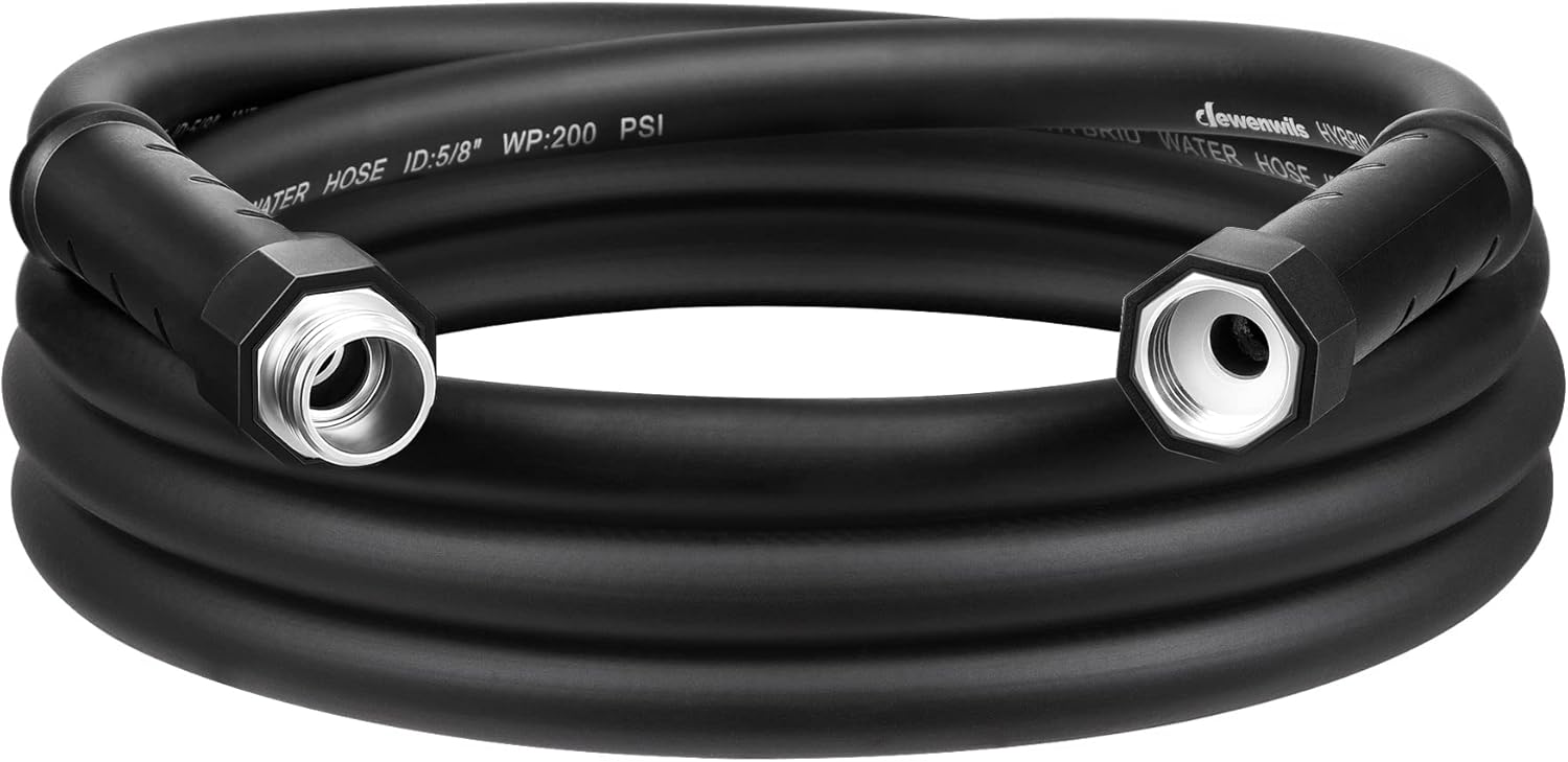 DEWENWILS 75 ft Hybrid Garden Hose with Swivel Handle — Heavy Duty, Lightweight & Drinking-Water Safe