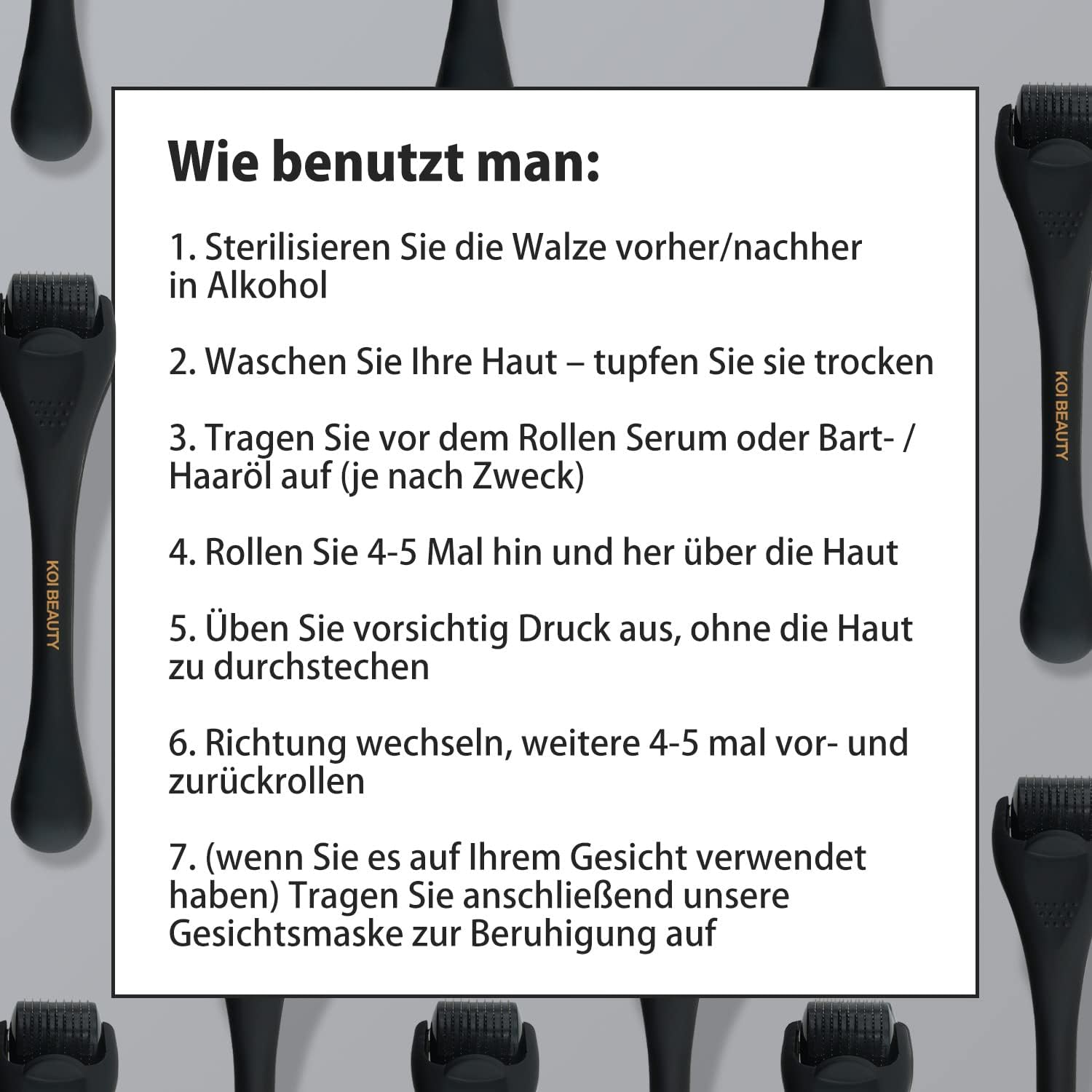 Thumbnail 4 de KOI BEAUTY Microneedling Roller 0,5 – Professioneller Derma Roller für Gesicht, Kopfhaut, Bart & Körper