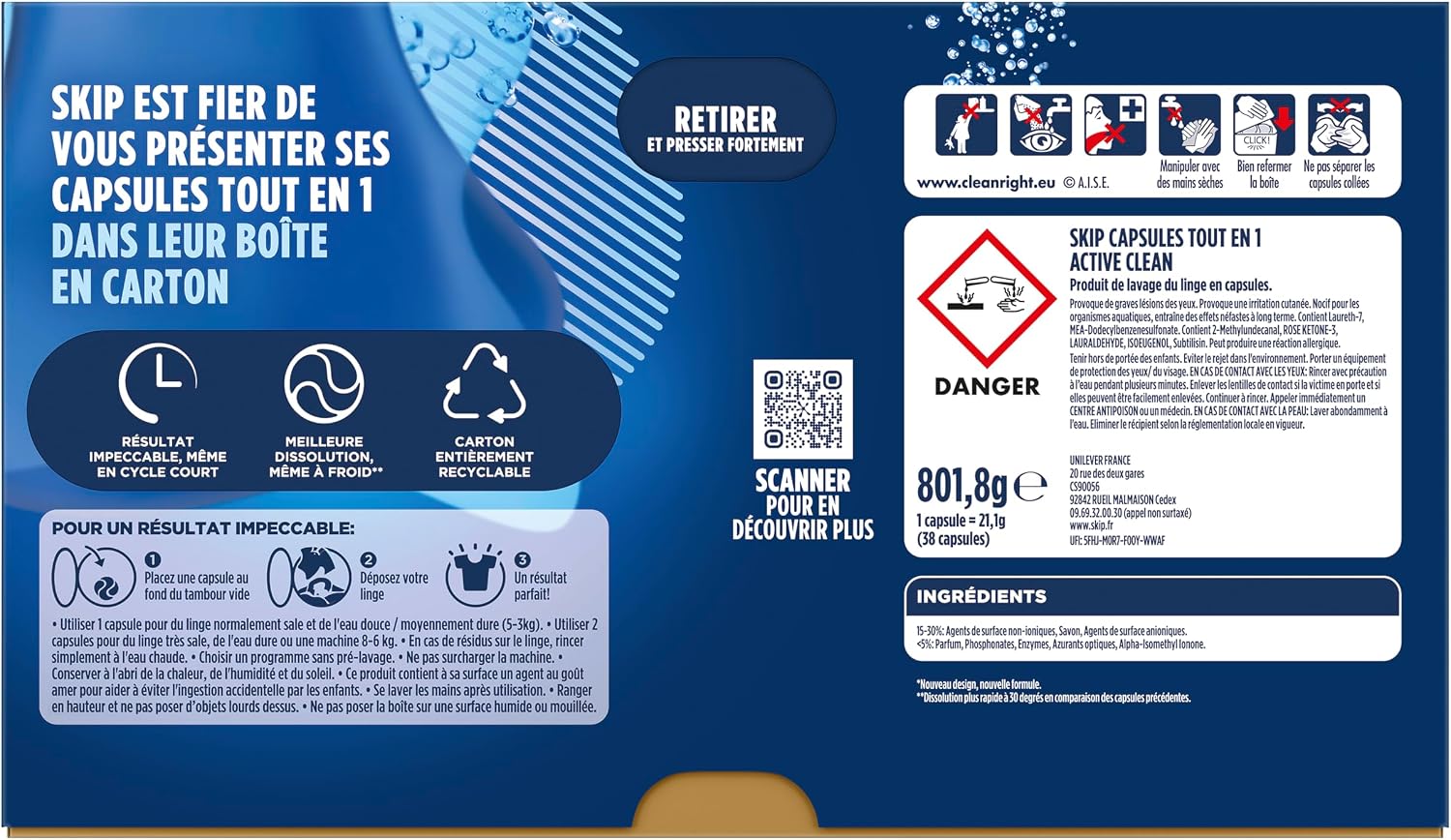 Detalle 2 de Skip Lessive Active Clean 3 en 1, 114 lavages ⚙