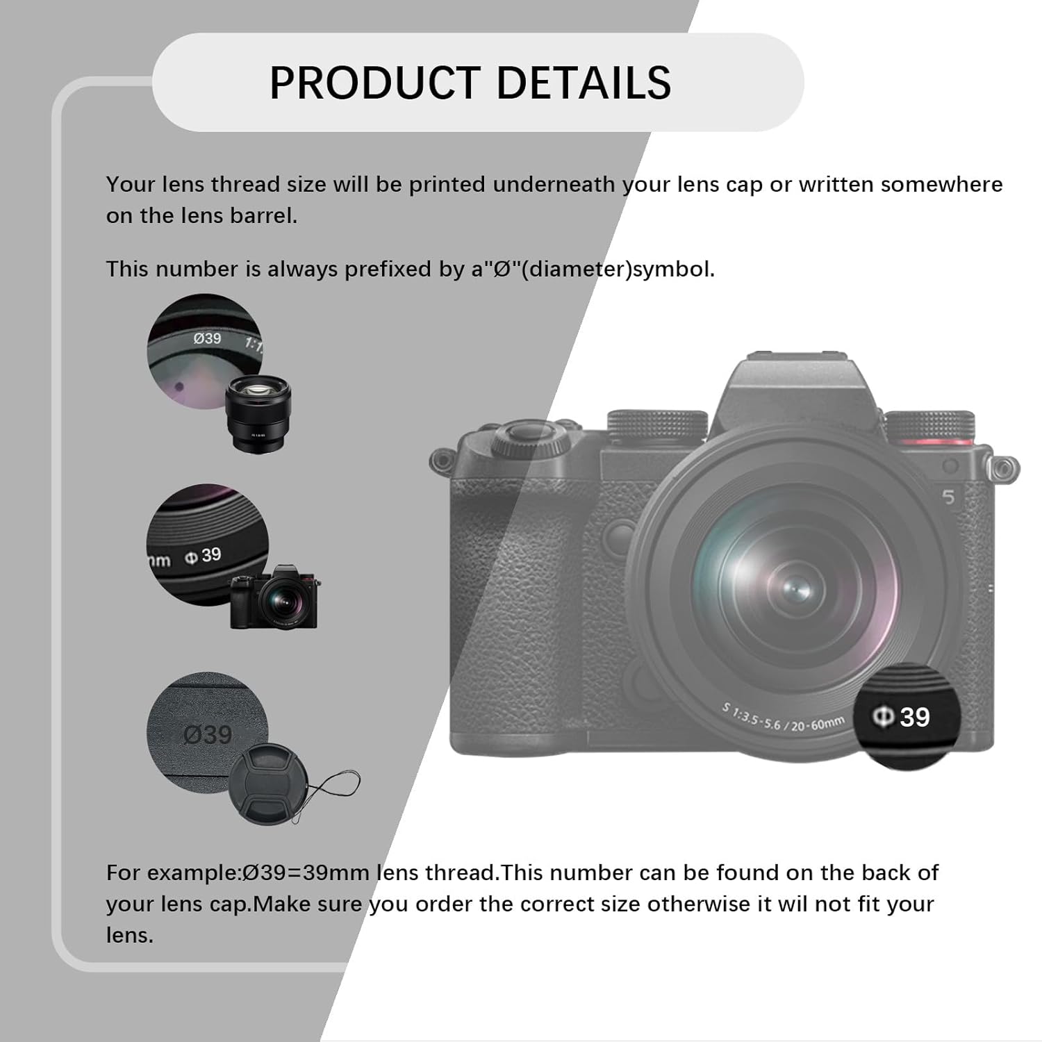 Thumbnail 1 de BEIZMEI 39mm Front Lens Cap — Compatible with All Brands Ø39mm