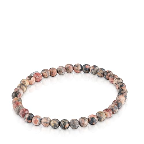 Detalle de TOUS Pulsera Elástica Marrón con Motivo de Oso en Plata de Primera Ley para Mujer – 16,5 cm (Colección Basics)
