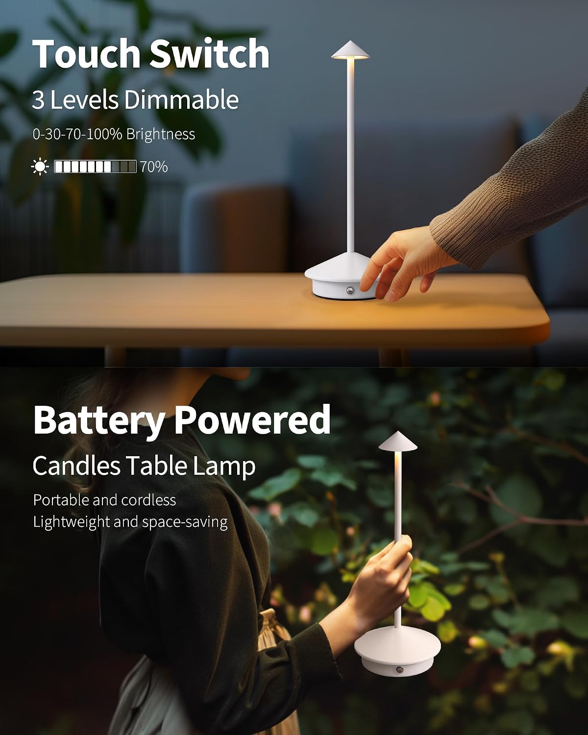 Detalle 2 de NEWSEE Cordless Table Lamp Set, 5000mAh