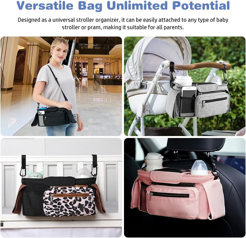Thumbnail 3 de Tyuodna Baby Pram Bag Stroller: Universal Organiser with 2 Insulated Cup Holders