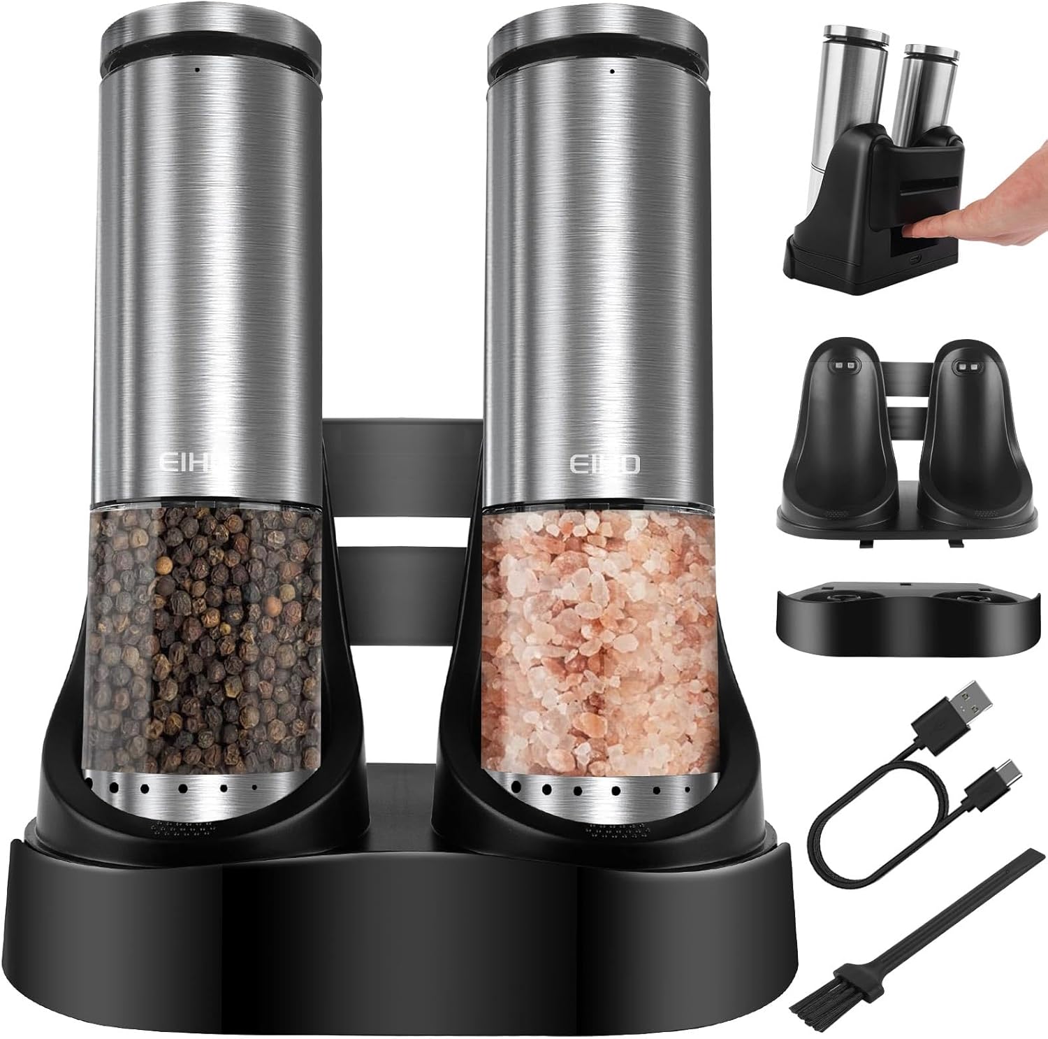 Rechargeable Salt & Pepper Grinder Set