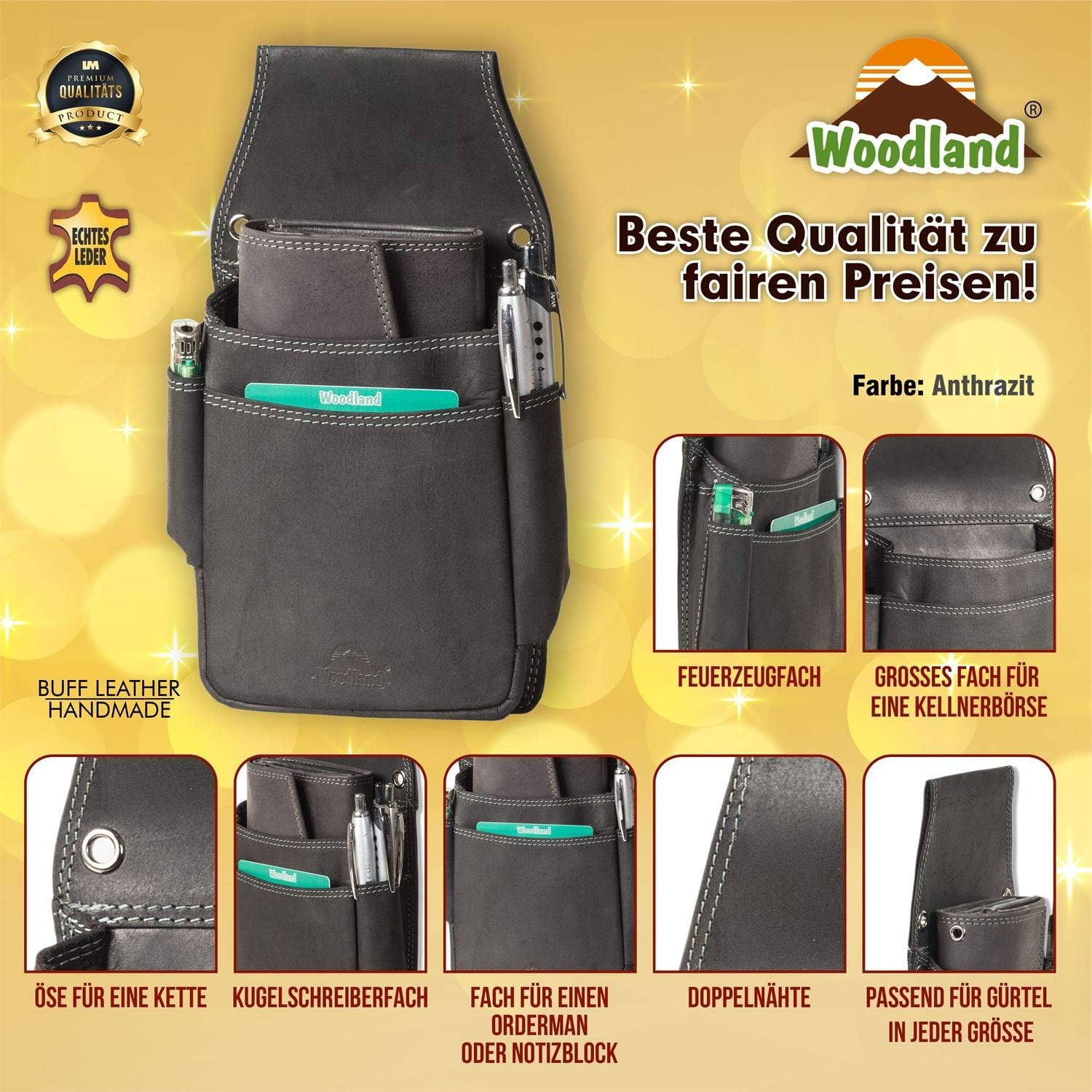 Thumbnail 4 de Woodland Robustes Kellnerbörsen-Holster
