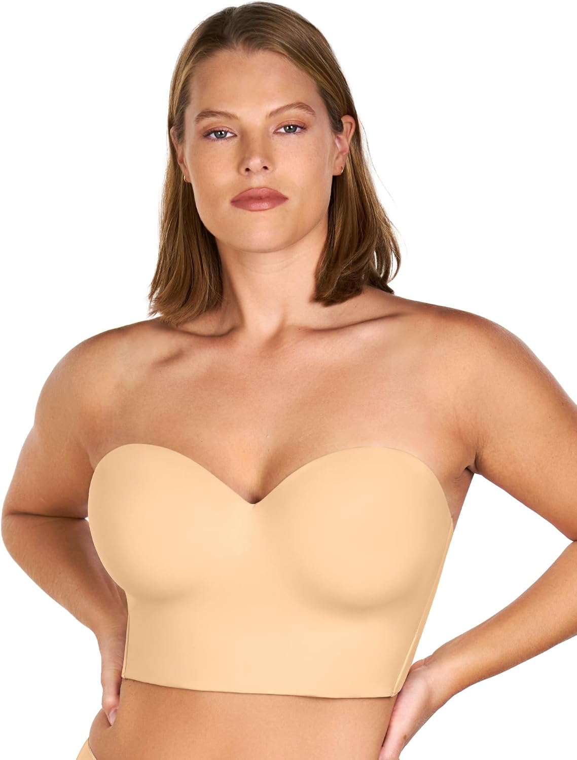 Detalle 2 de HSIA Longline Strapless Bra for Women with Anti-Slip Support and Convertible Straps