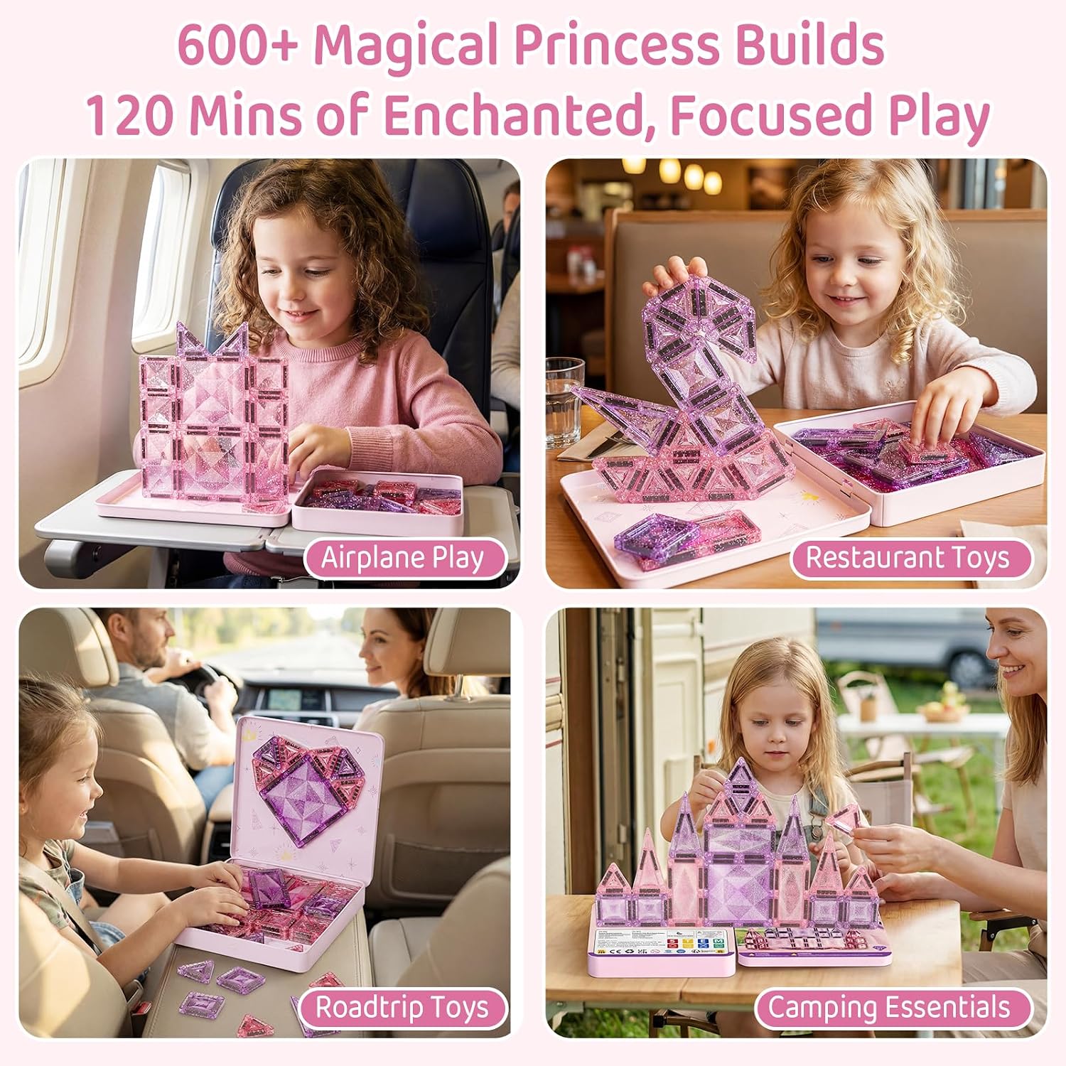 Detalle de Magnetic building tiles, 42-piece set