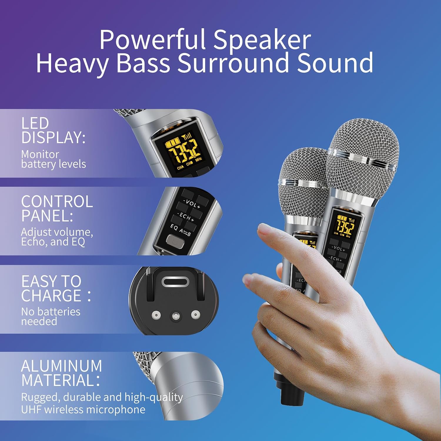 Thumbnail 2 de Karaoke machine with dual UHF microphones