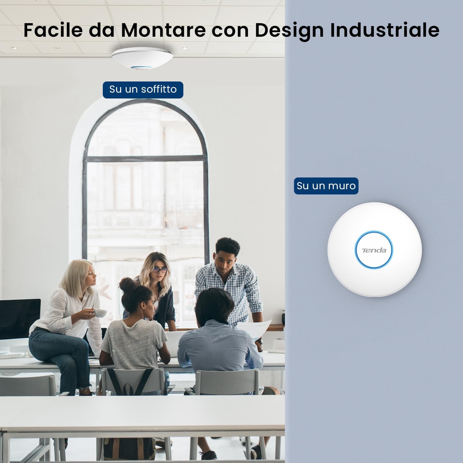 Thumbnail 3 de Tenda I27 Access Point WiFi 6 AX3000: copertura fino a 400㎡, gestione via APP o interfaccia web