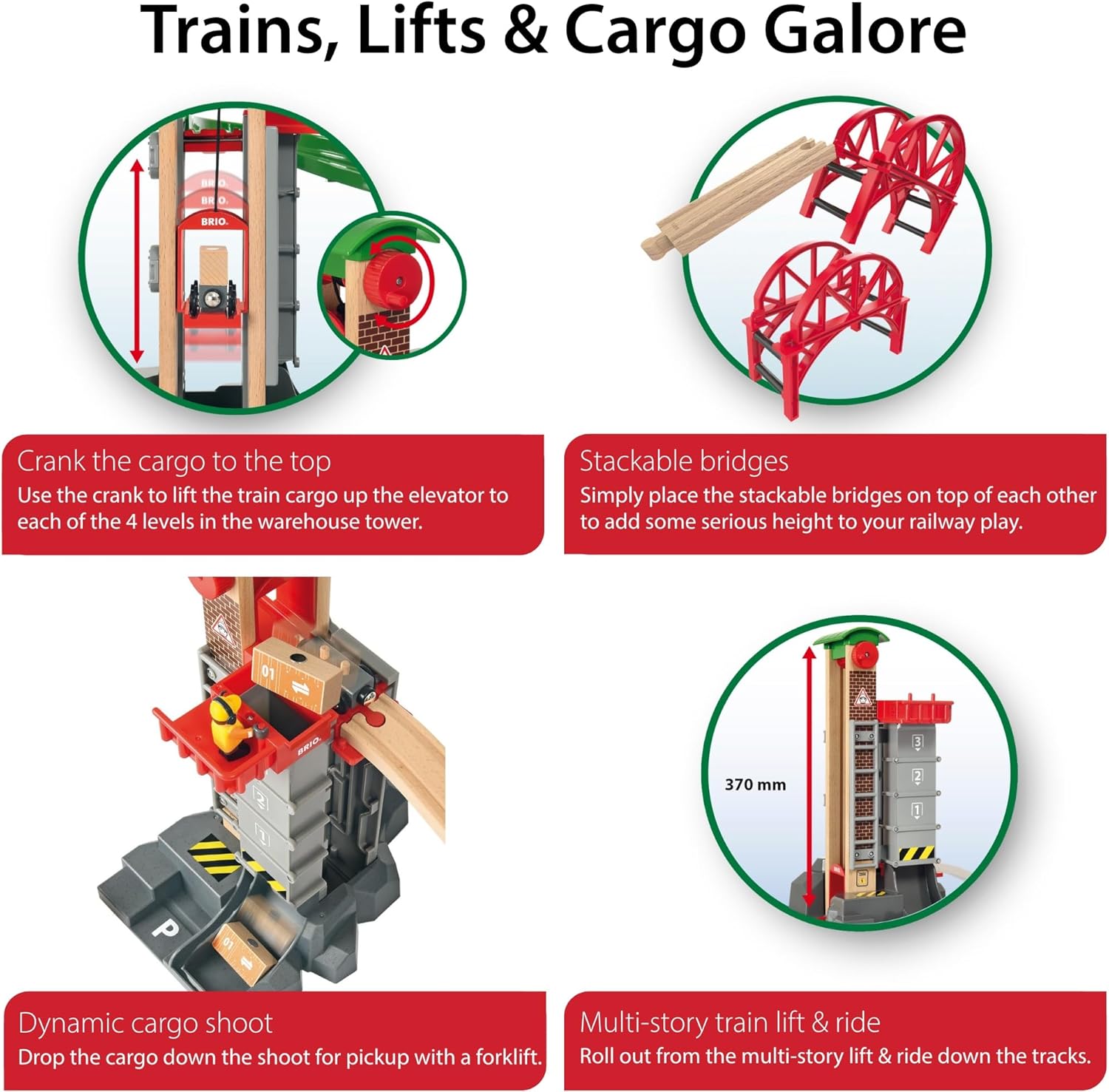 Thumbnail 5 de BRIO World Lift & Load Warehouse Set 32-piece