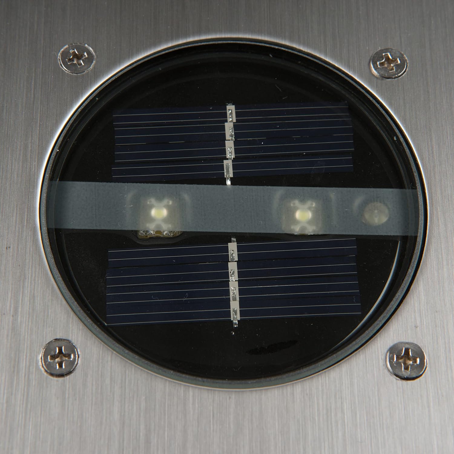Detalle de Smartwares Carlo Boden-Einbaustrahler (solarbetrieben, Tag-/Nacht-Sensor) – silber