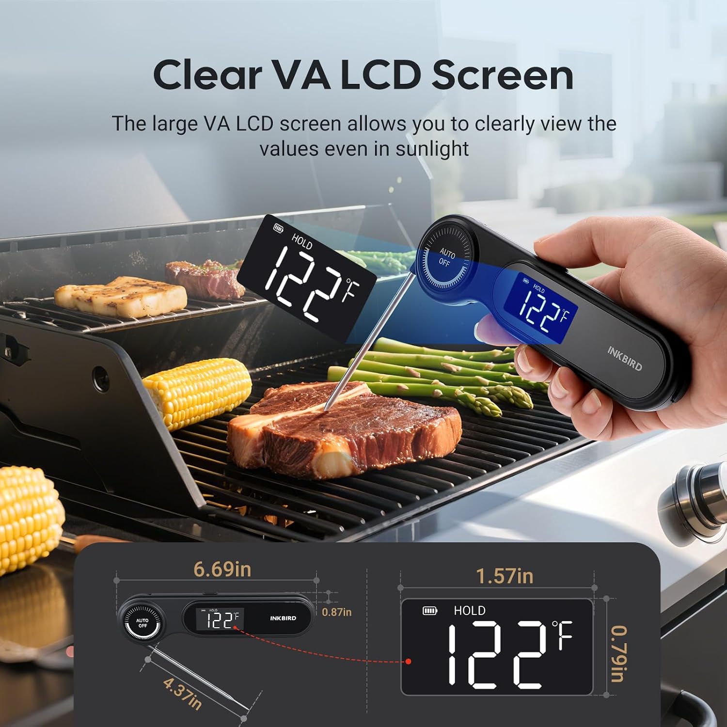 Detalle 2 de Inkbird Rechargeable Instant-Read Meat Thermometer, 0.5-Second Readings