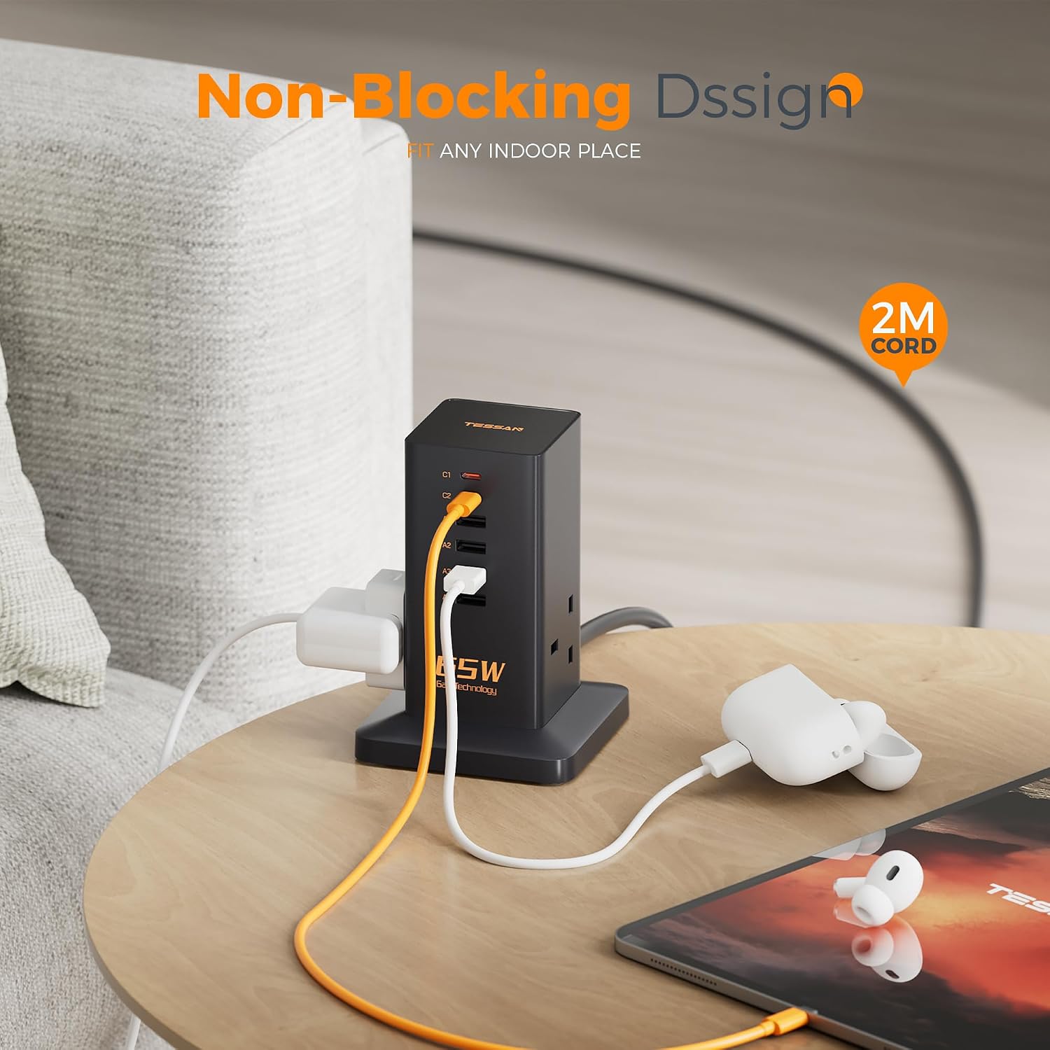 Thumbnail 5 de TESSAN 65W GaN 6-Port USB charger hub