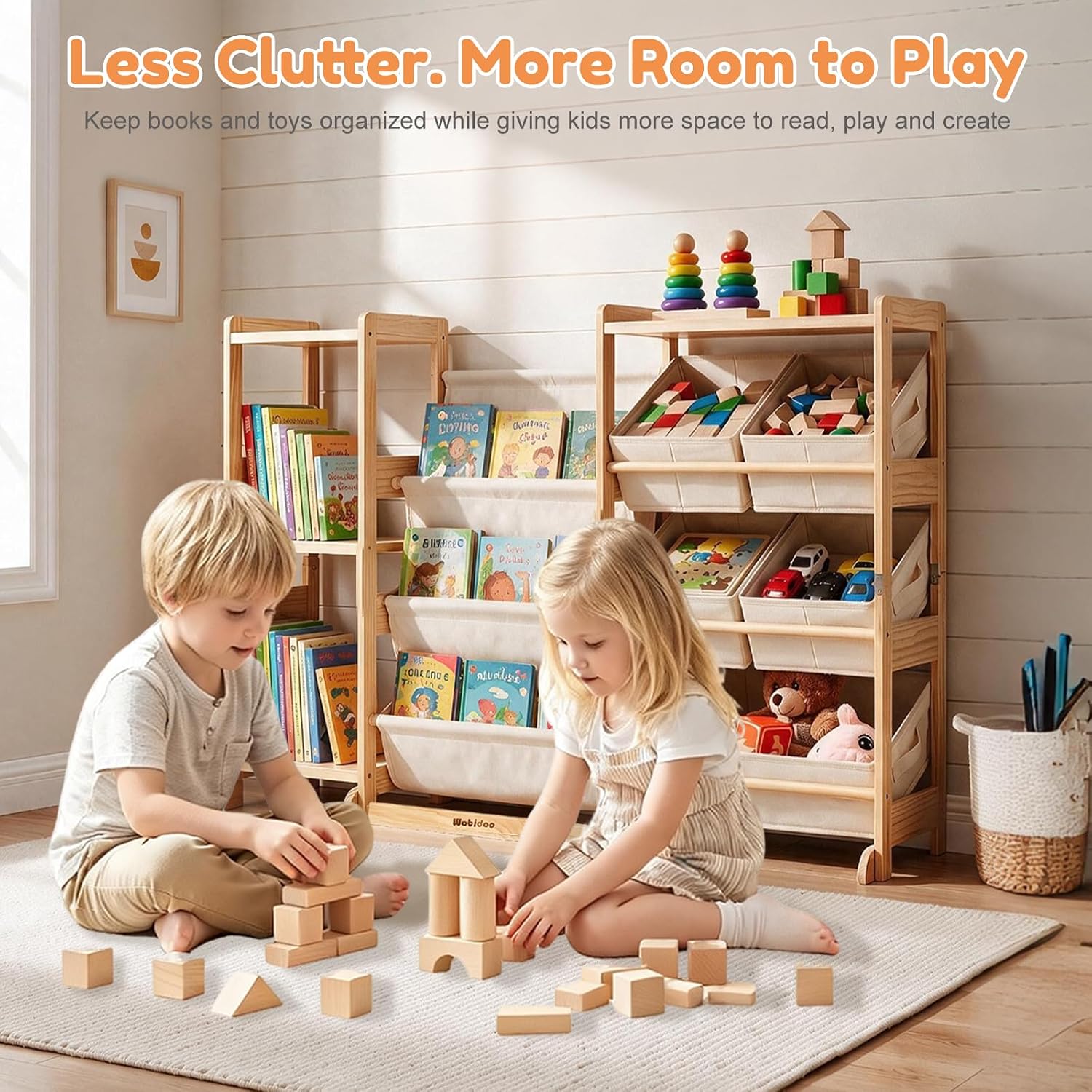 Detalle de Wobidoo Kids Bookshelf in Solid Pine