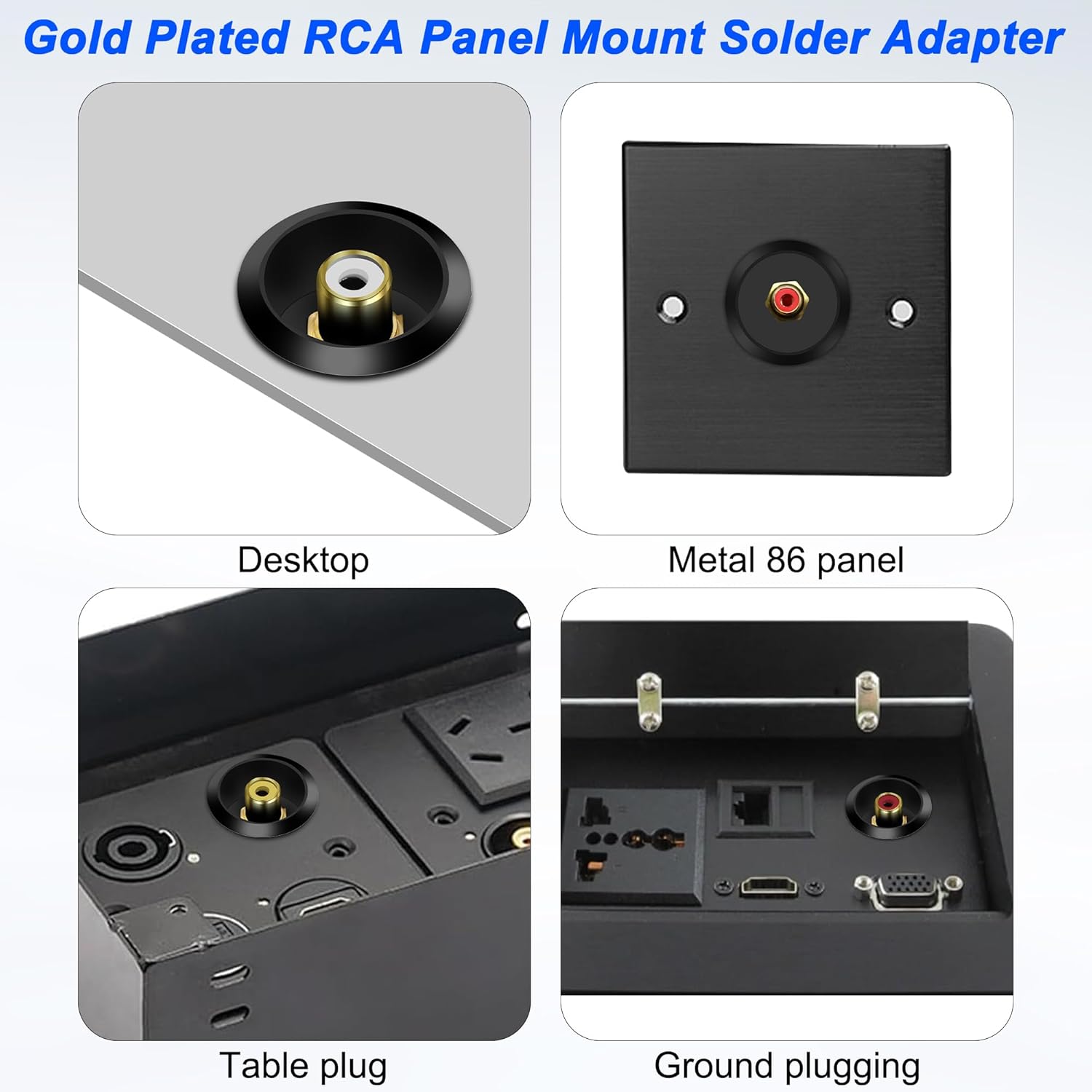 Thumbnail 4 de MEIRIYFA RCA Panel Mount Connectors – 3-Pack RCA Female to Female Round Adapter, Black
