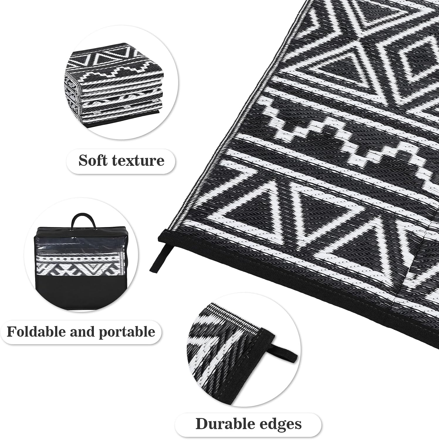 Thumbnail 4 de CAROMIO Outdoor Patio Rug Waterproof 270 x 360 cm