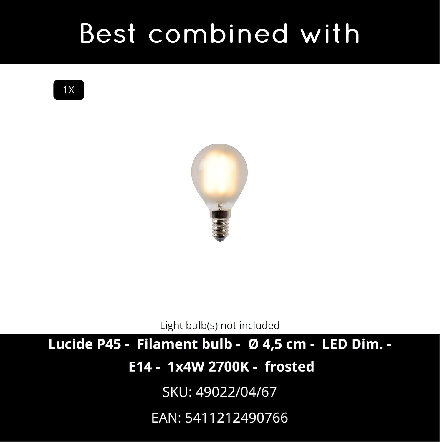 Thumbnail 2 de Lucide KnULLE – czarna metalowa lampa stołowa Ø 15 cm, E14