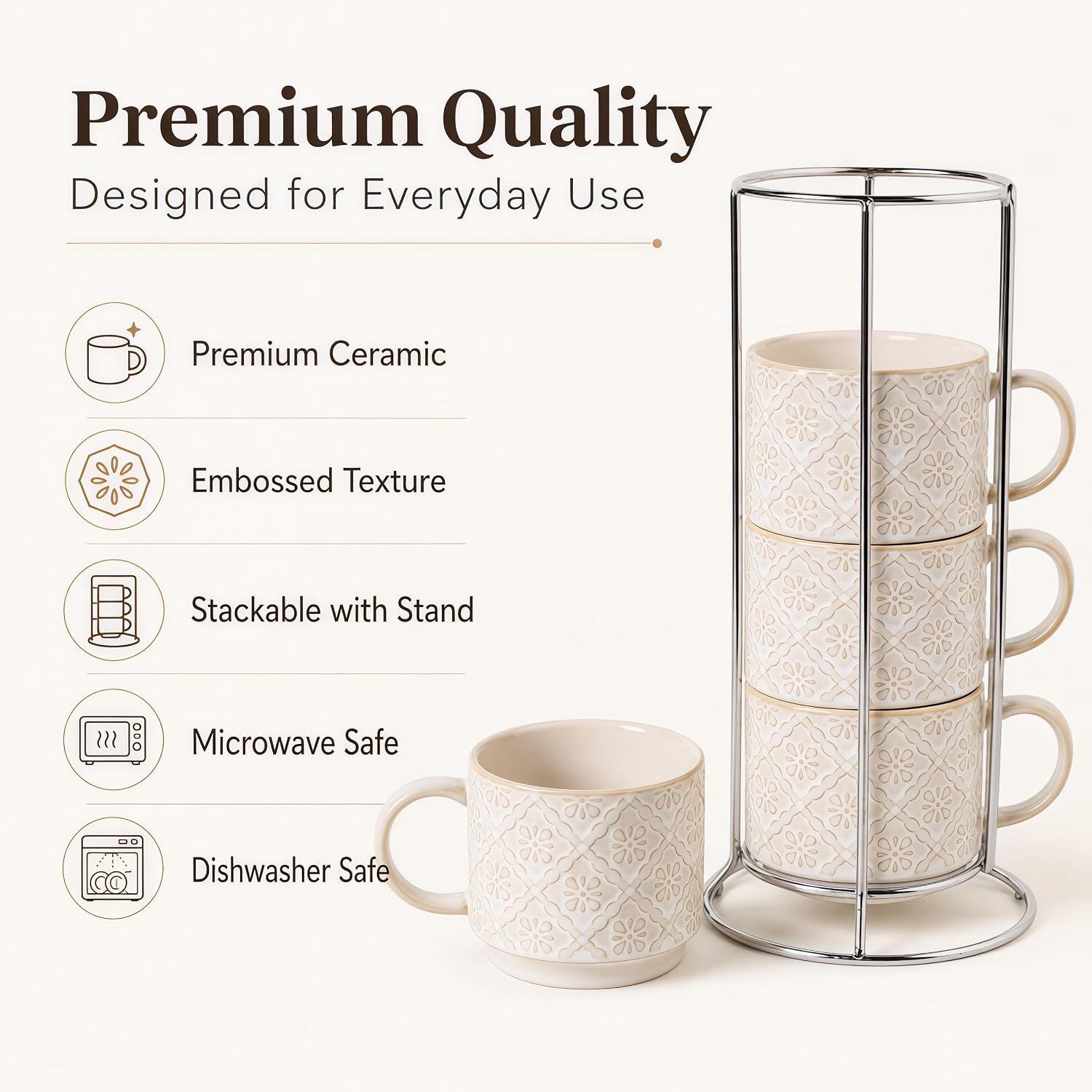 Detalle de SumitlEyao Ceramic Coffee Mugs 6 oz